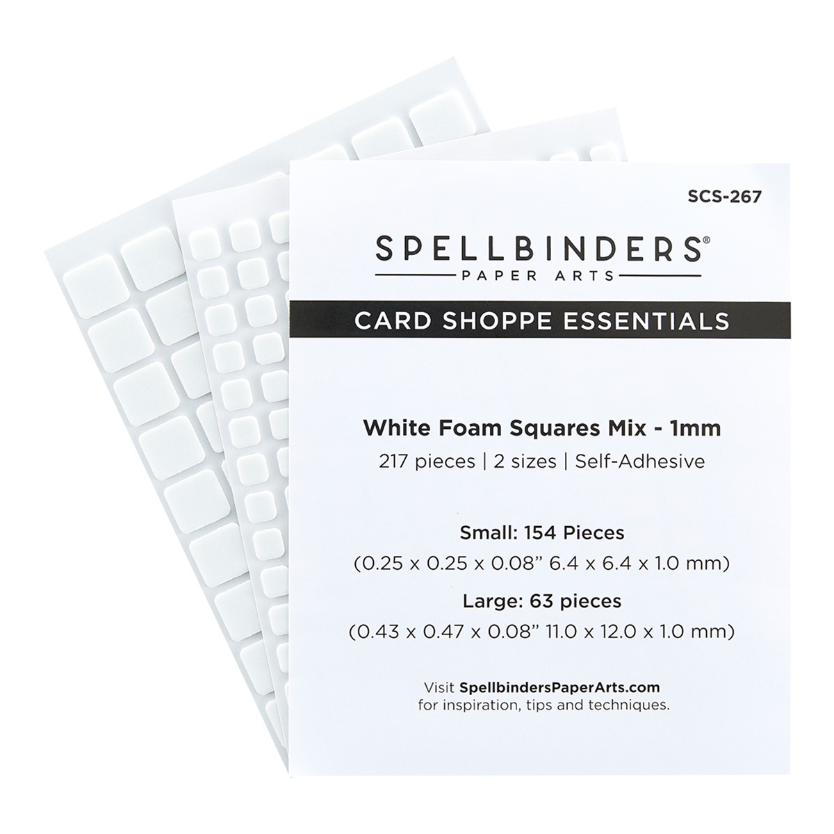 Bild von Spellbinders Card Shoppe Essentials Foam Squares Mix-White, 1mm