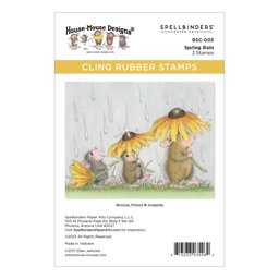 Bild von House Mouse Cling Rubber Stamp-Spring Rain