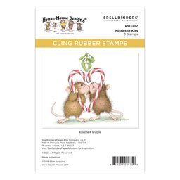 Bild von House Mouse Cling Rubber Stamp-Mistletoe Kiss