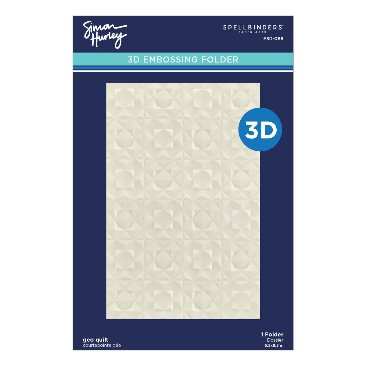 Bild von Spellbinders 3D Embossing Folder By Simon Hurley-Geo Quilt