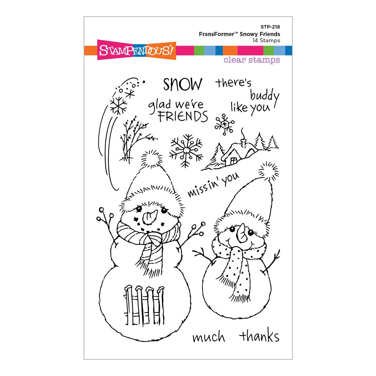 Bild von Stampendous Clear Stamp Set-FransFormer Snowy Friends