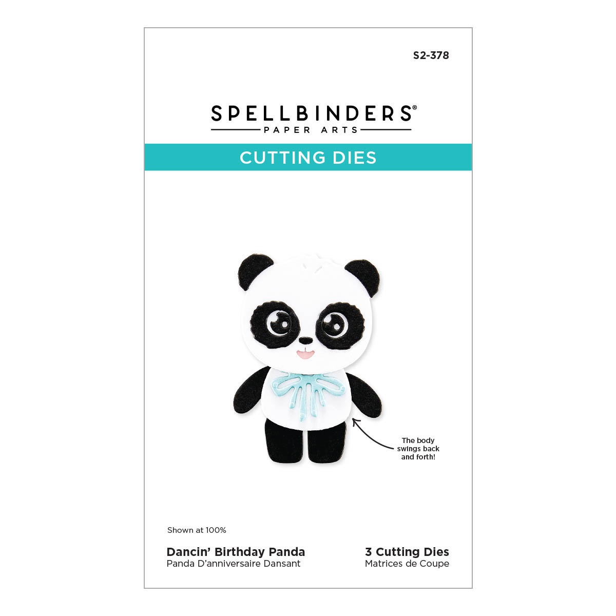 Bild von Spellbinders Etched Dies From The Monster Birthday Collectio-Dancin' Birthday Panda