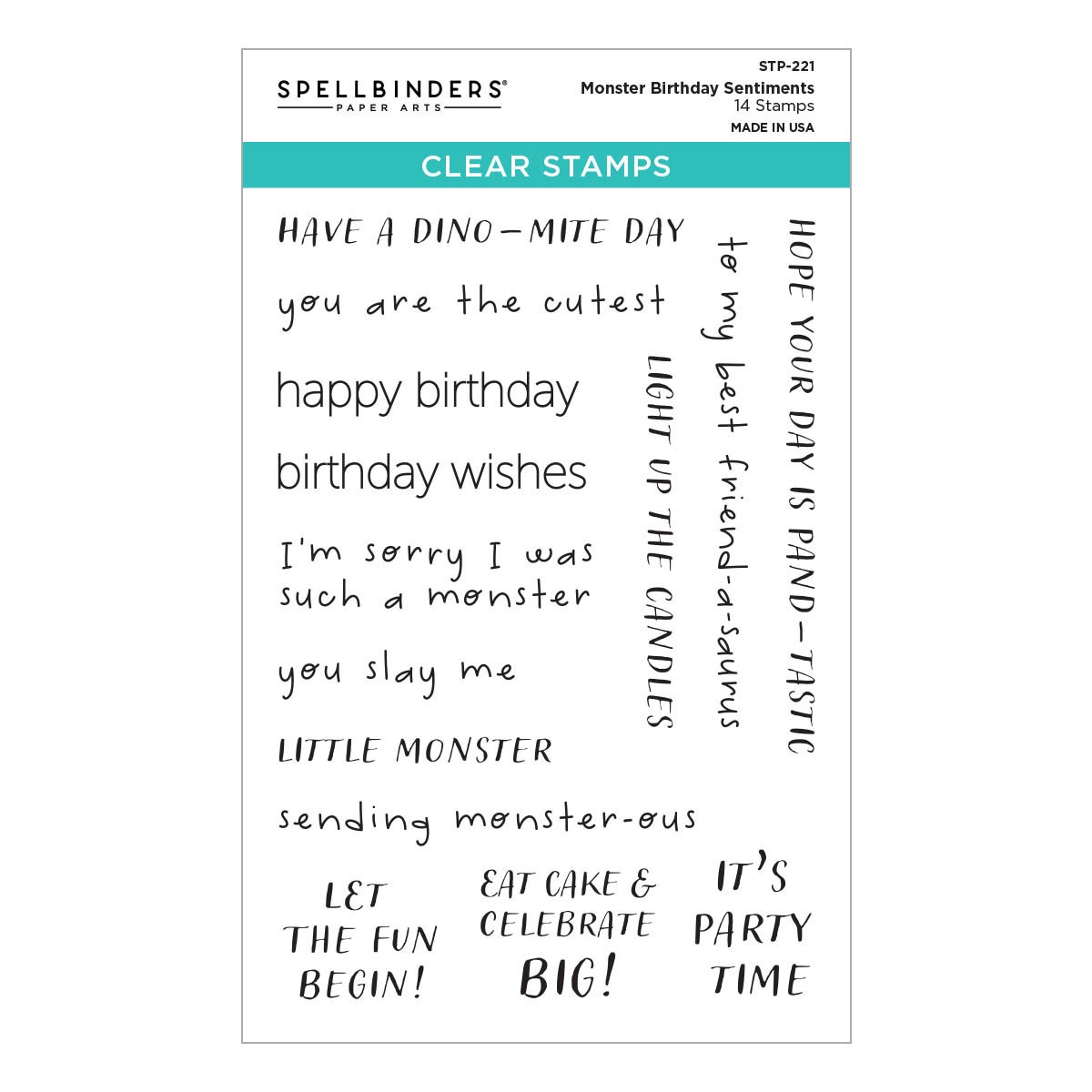 Bild von Spellbinders Clear Stamp Set From The Monster Birthday Colle-Monster Birthday Sentiments