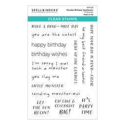 Bild von Spellbinders Clear Stamp Set From The Monster Birthday Colle-Monster Birthday Sentiments