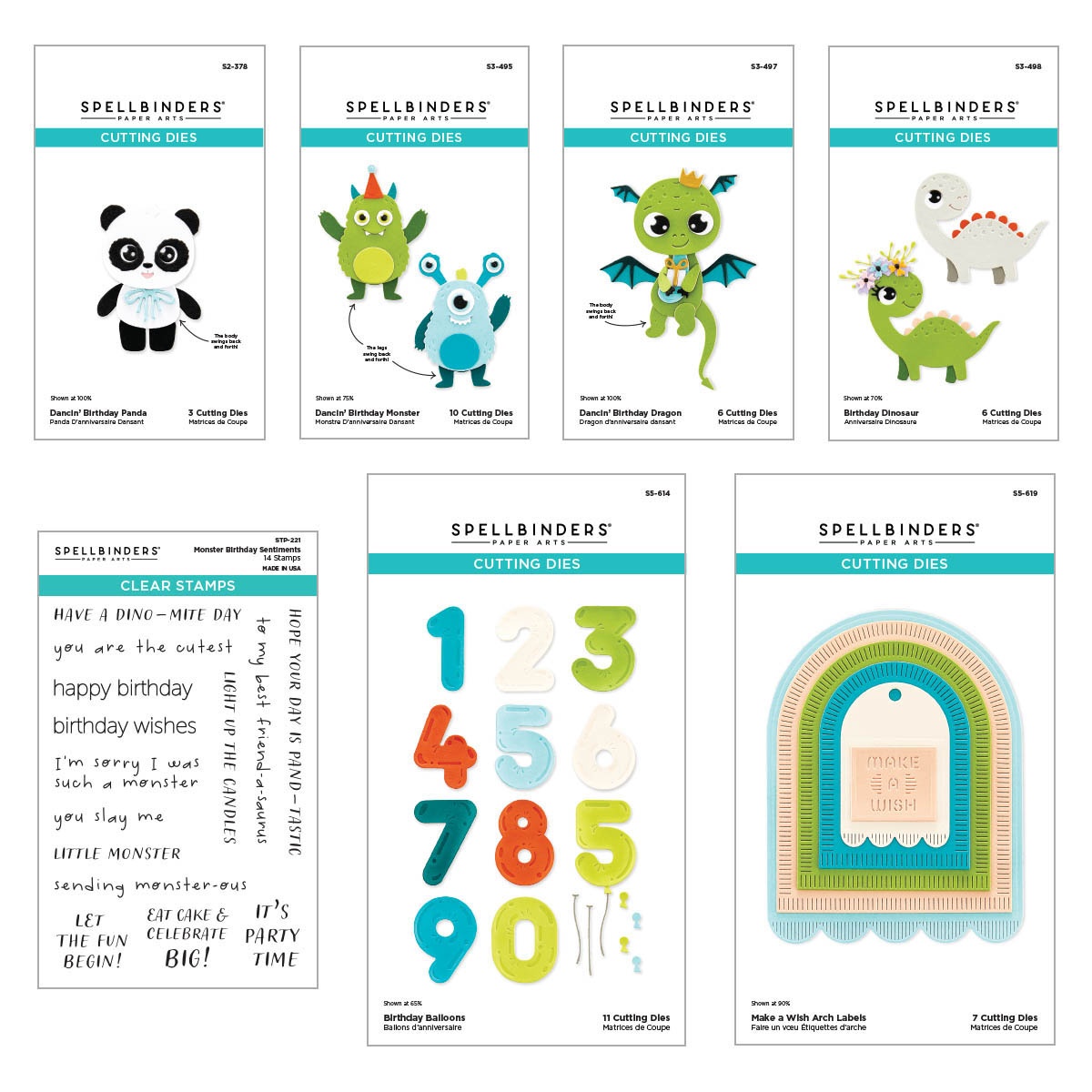 Bild von Spellbinders Die And Clear Stamp Bundle From The Monster Bir-Monster Birthday