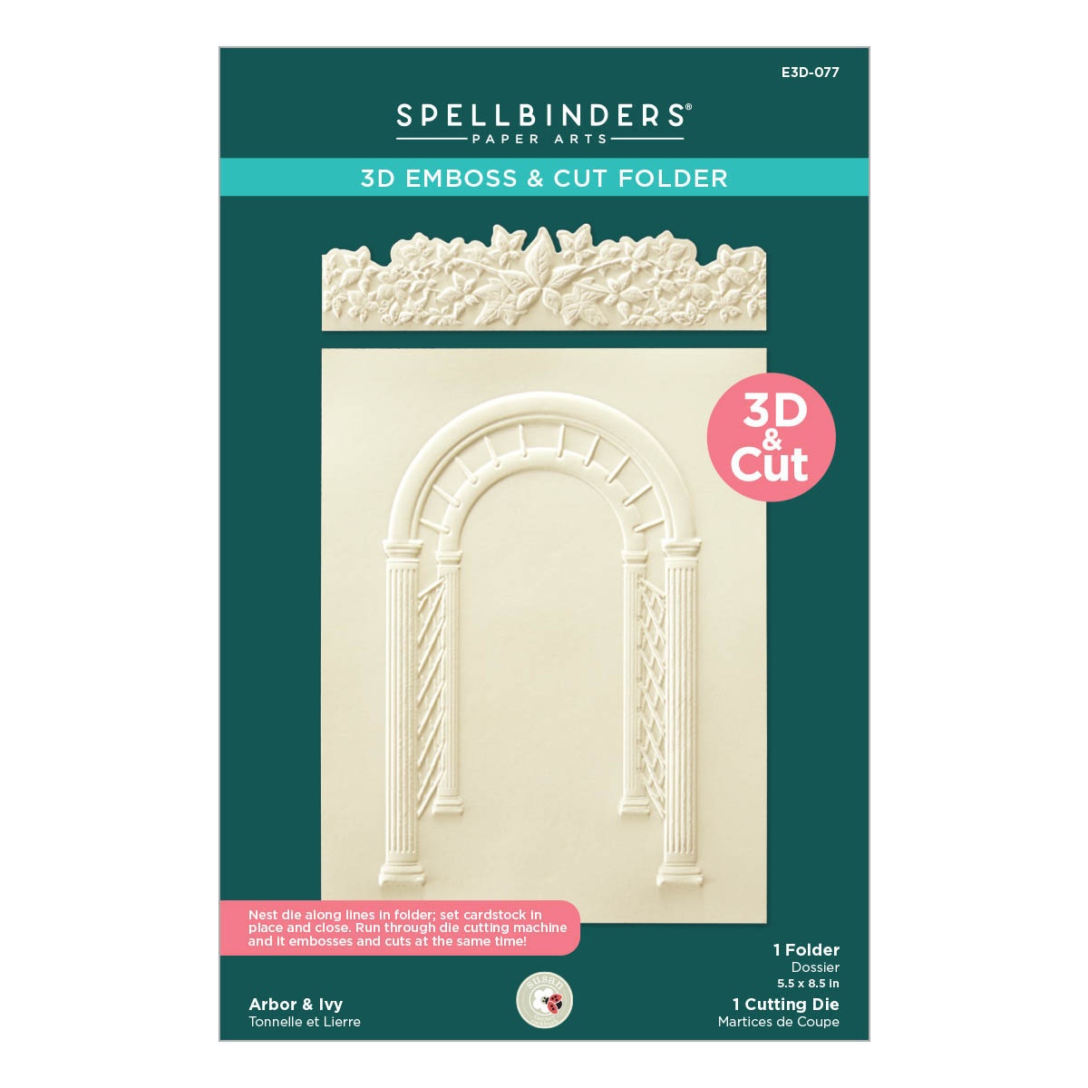 Bild von Spellbinders 3D Embossing Folder By Susan Tierney-Cockburn-Arbor & Ivy, Through The Arbor Garden