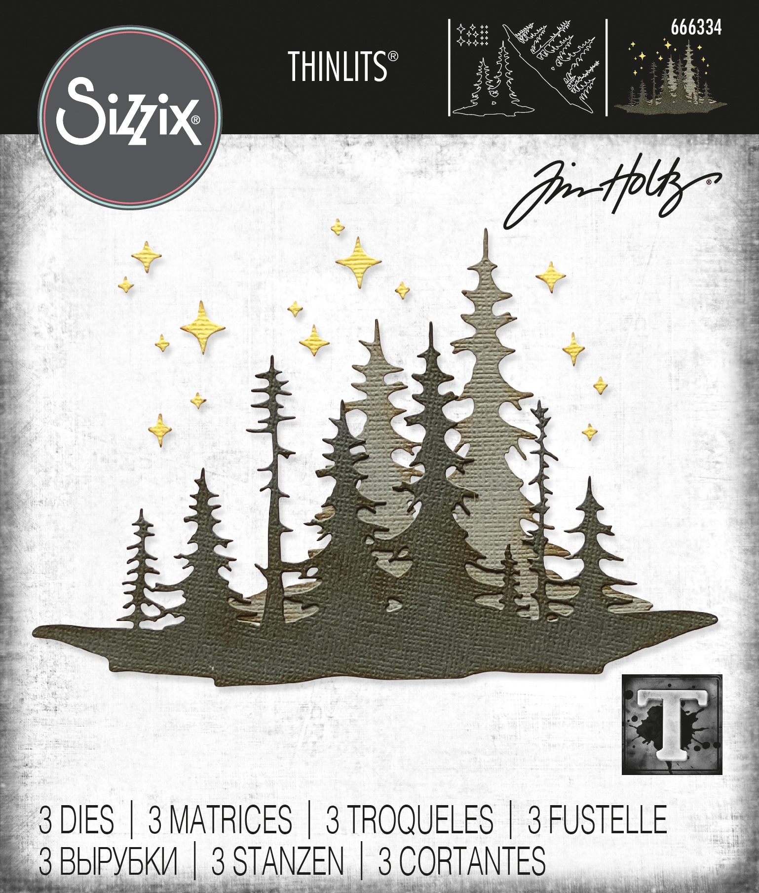 Bild von Sizzix Thinlits Dies By Tim Holtz 3/Pkg-Forest Shadows