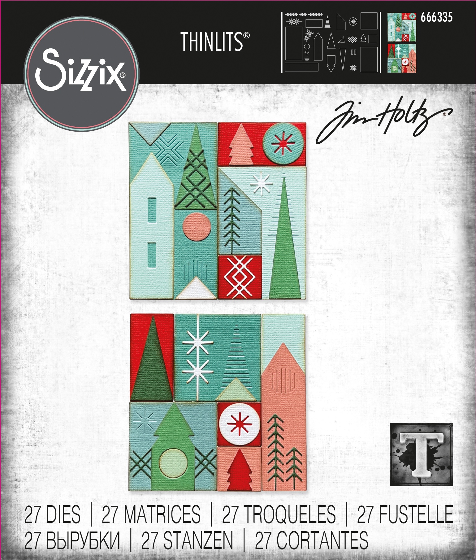 Bild von Sizzix Thinlits Dies By Tim Holtz 27/Pkg-Holiday Blocks