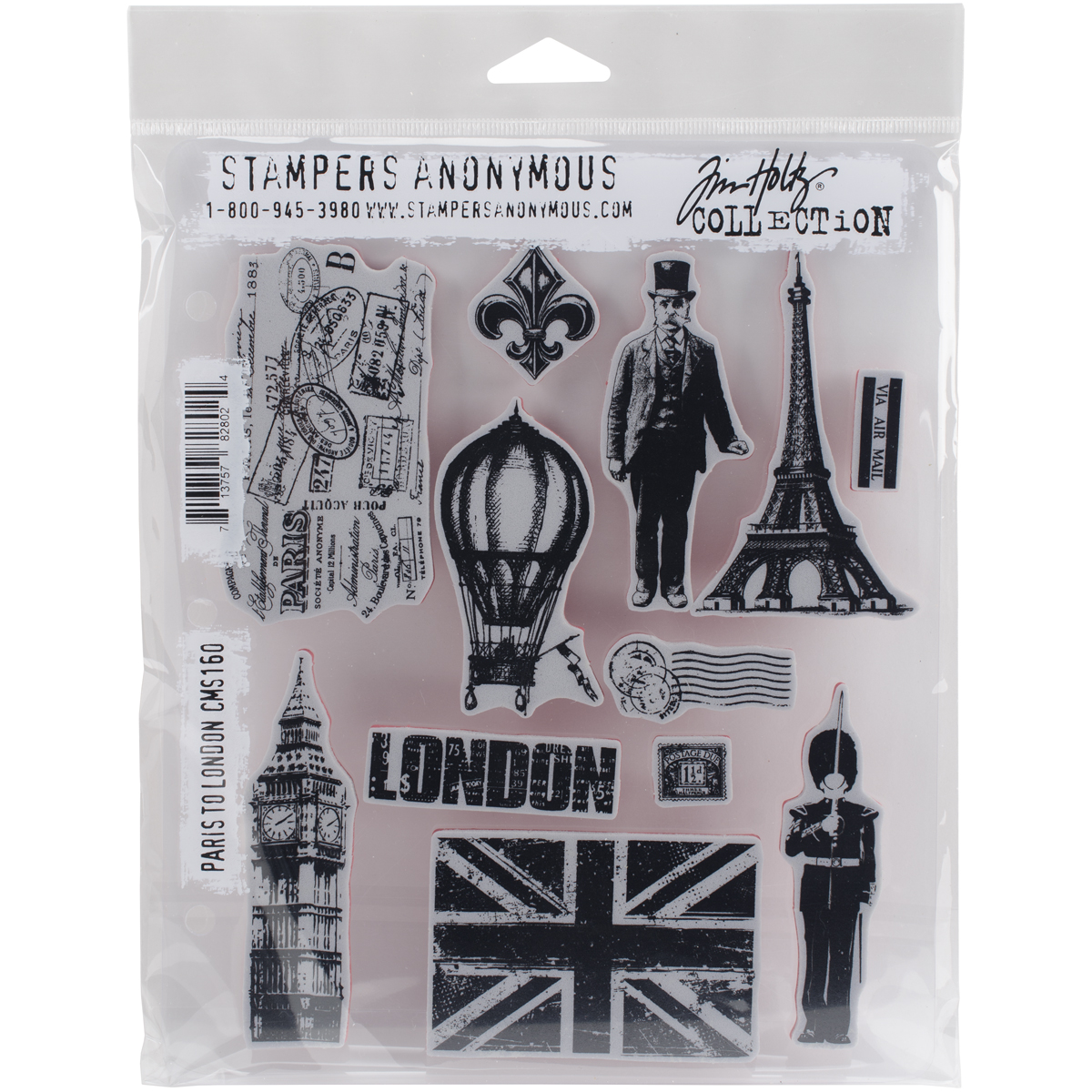 Bild von Tim Holtz Cling Stamps 7"X8.5"-Paris To London