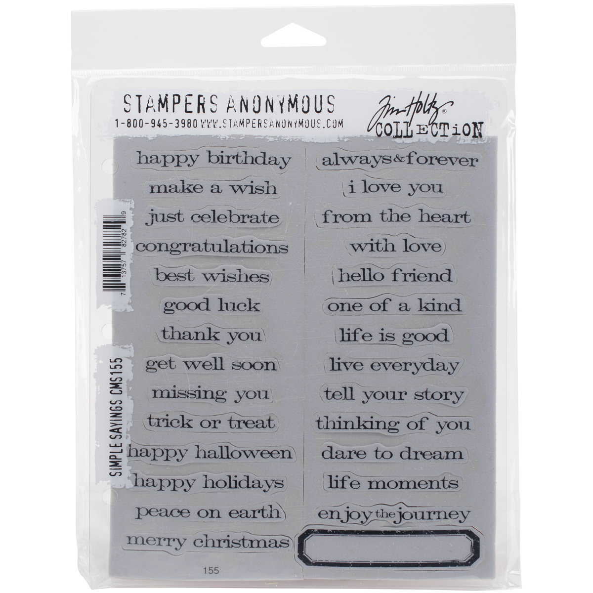 Bild von Tim Holtz Cling Stamps 7"X8.5"-Simple Sayings