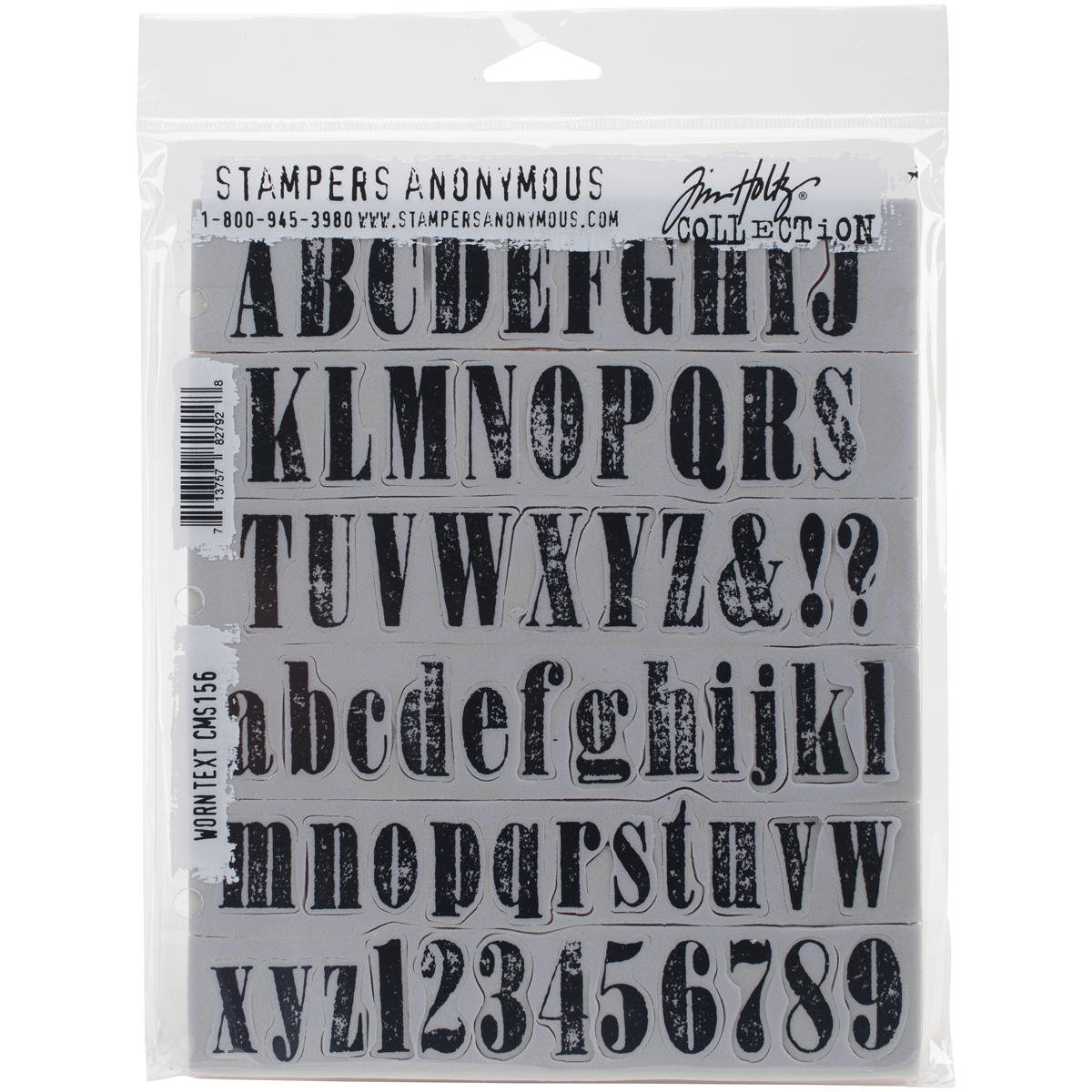 Bild von Tim Holtz Cling Stamps 7"X8.5"-Worn Text