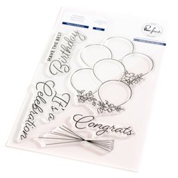Bild von Pinkfresh Studio Clear Stamp Set 4"X6"-Ribbons & Balloons