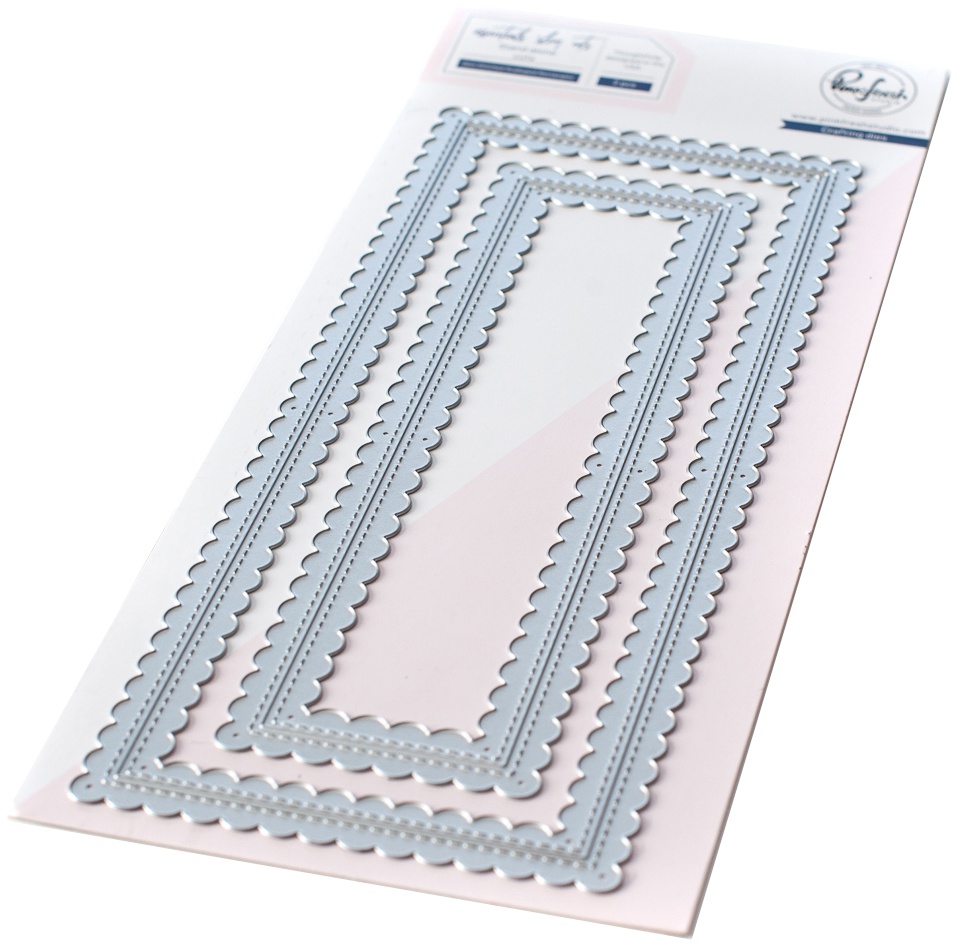 Bild von Pinkfresh Studio Essentials Die Set-Slim Stitched Scallop Rectangles