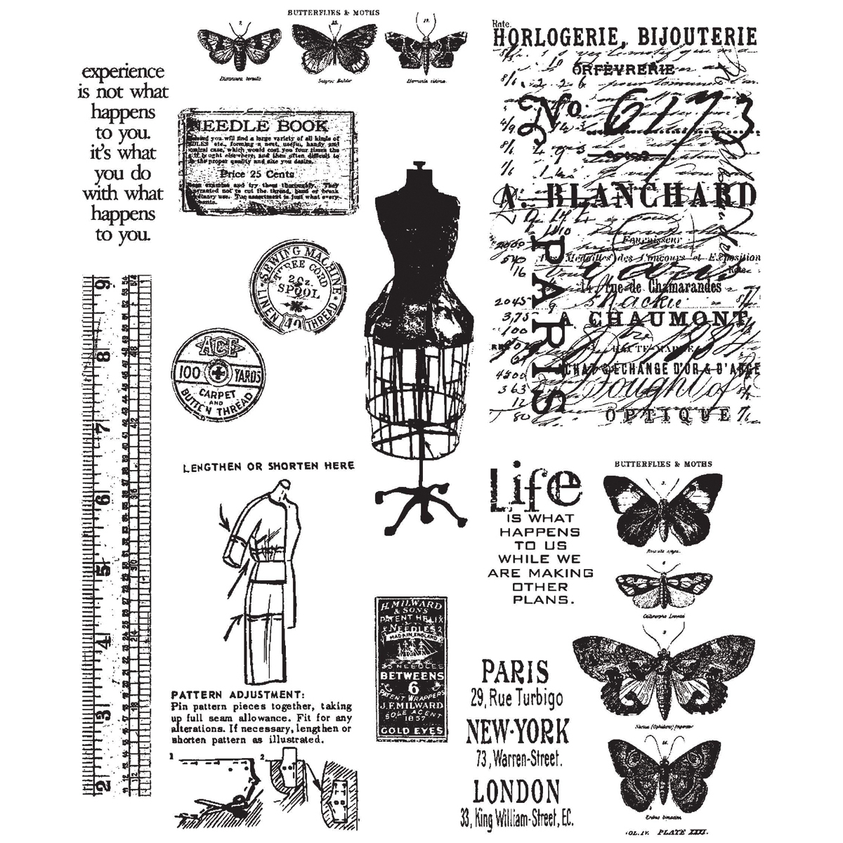 Bild von Tim Holtz Cling Stamps 7"X8.5"-Attic Treasures