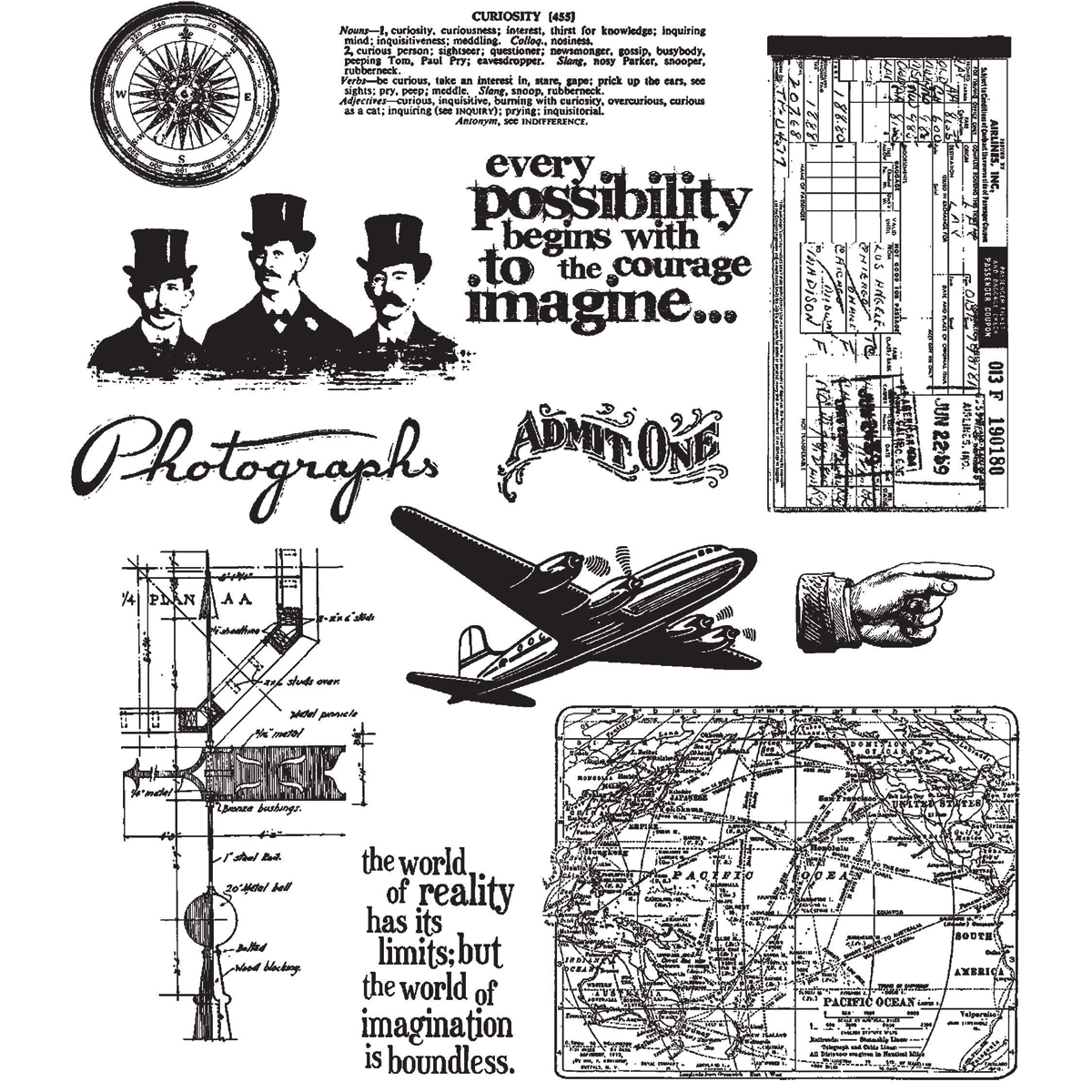 Bild von Tim Holtz Cling Stamps 7"X8.5"-Warehouse District