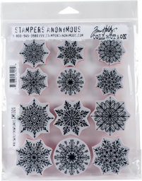 Bild von Tim Holtz Cling Stamps 7"X8.5"-Mini Swirley Snowflakes