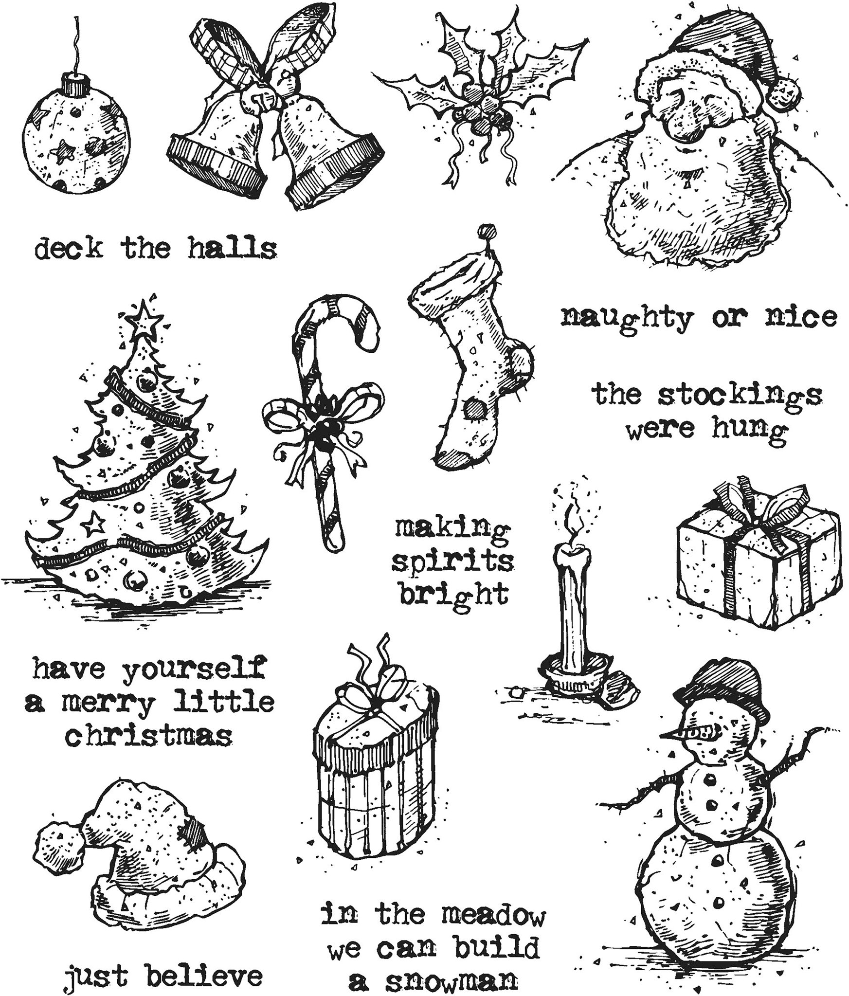 Bild von Tim Holtz Cling Stamps 7"X8.5"-Tattered Christmas