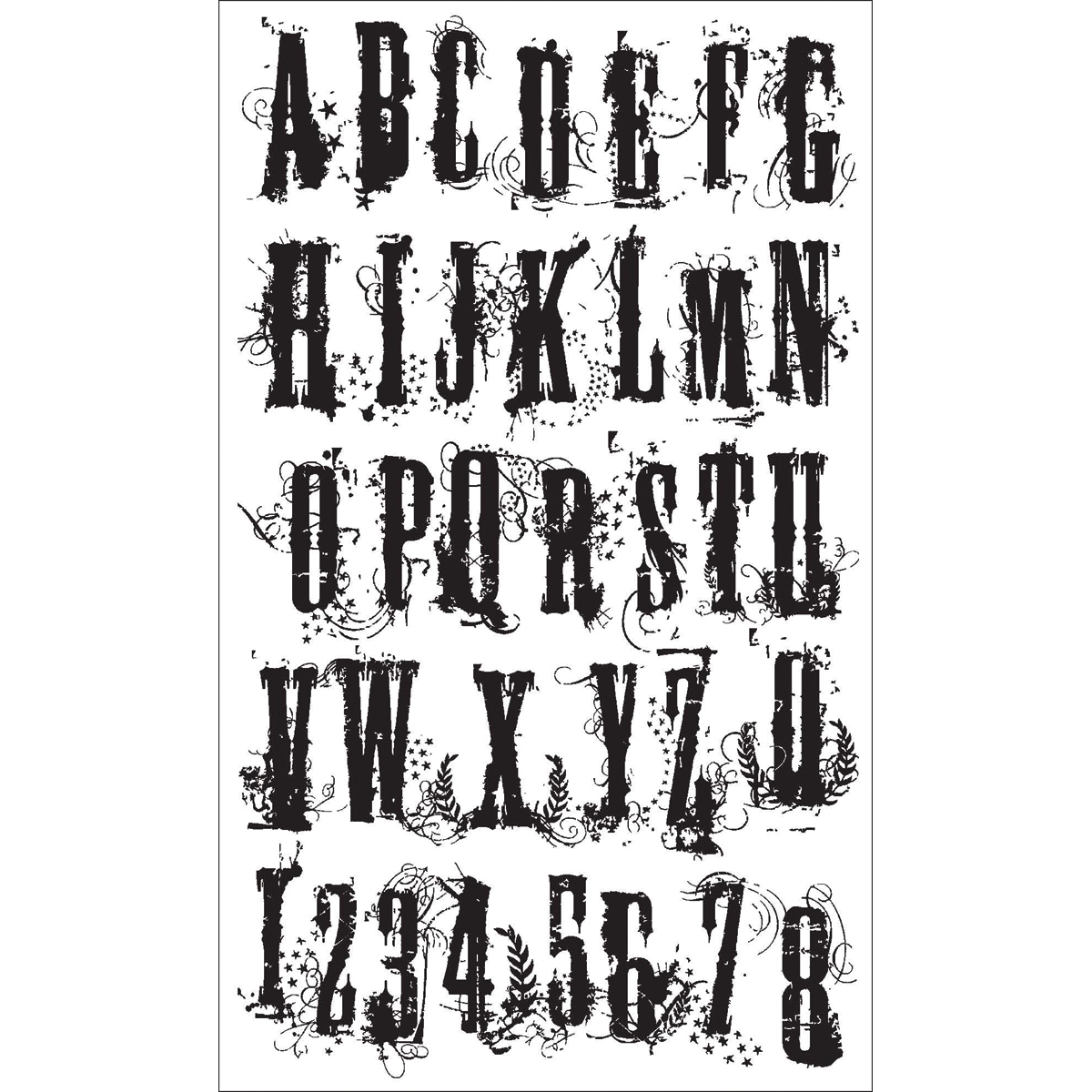 Bild von Tim Holtz Cling Stamps 7"X8.5"-Grunge Alphabet