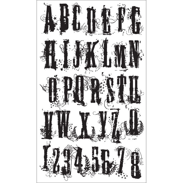 Bild von Tim Holtz Cling Stamps 7"X8.5"-Grudge Alphabet