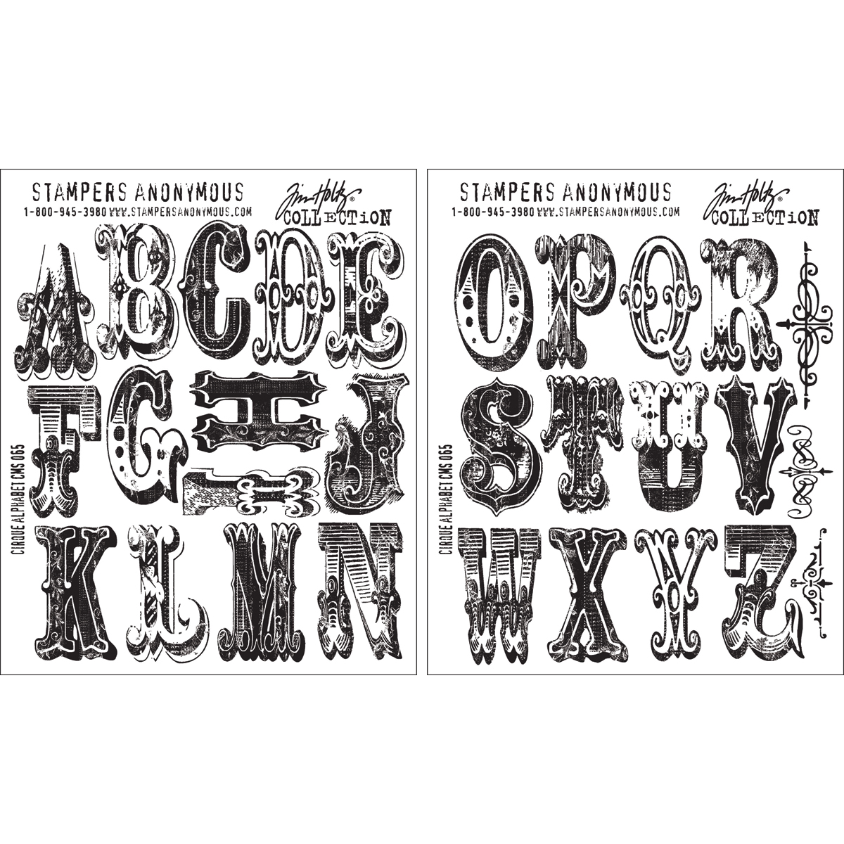 Bild von Tim Holtz Cling Stamps 7"X8.5"-Cirque Alphabet