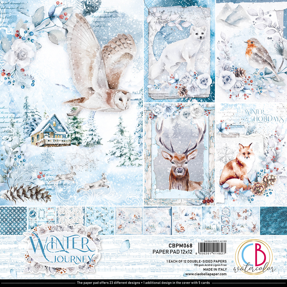 Bild von Ciao Bella - WINTER JOURNEY PAPER PAD 12"X12" 12/PKG