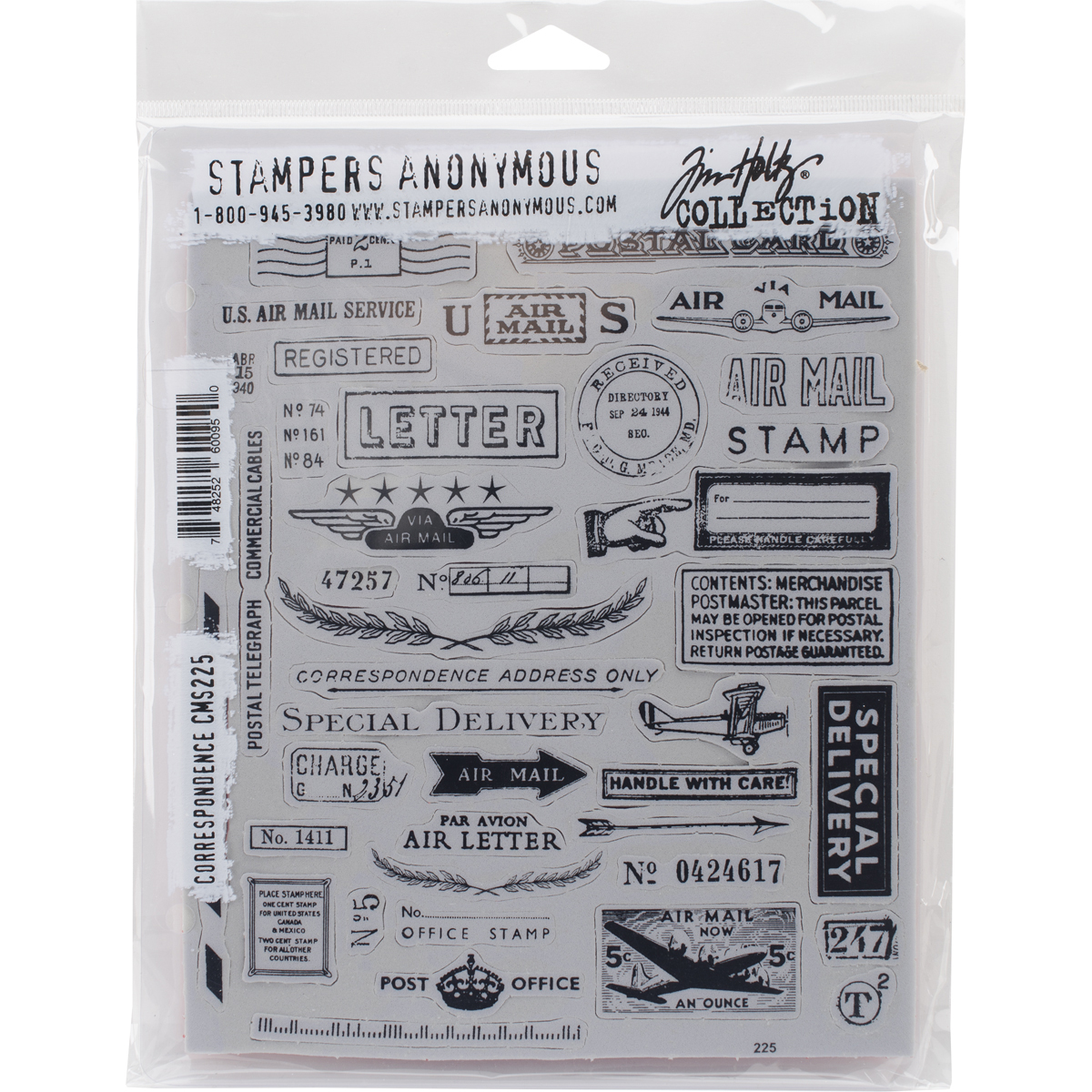 Bild von Tim Holtz Cling Stamps 7"X8.5"-Correspondence