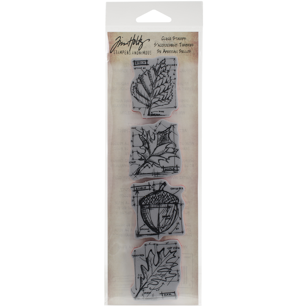 Bild von Tim Holtz Mini Blueprints Strip Cling Stamps 3"X10"-Autumn