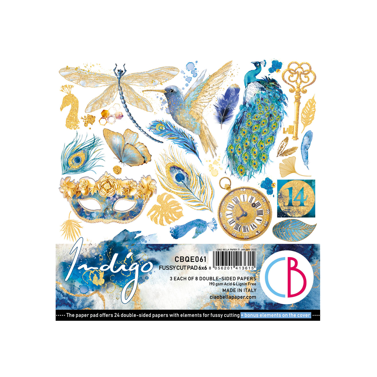 Bild von Ciao Bella - INDIGO FUSSY CUT PAD 6"X6" 24/PKG