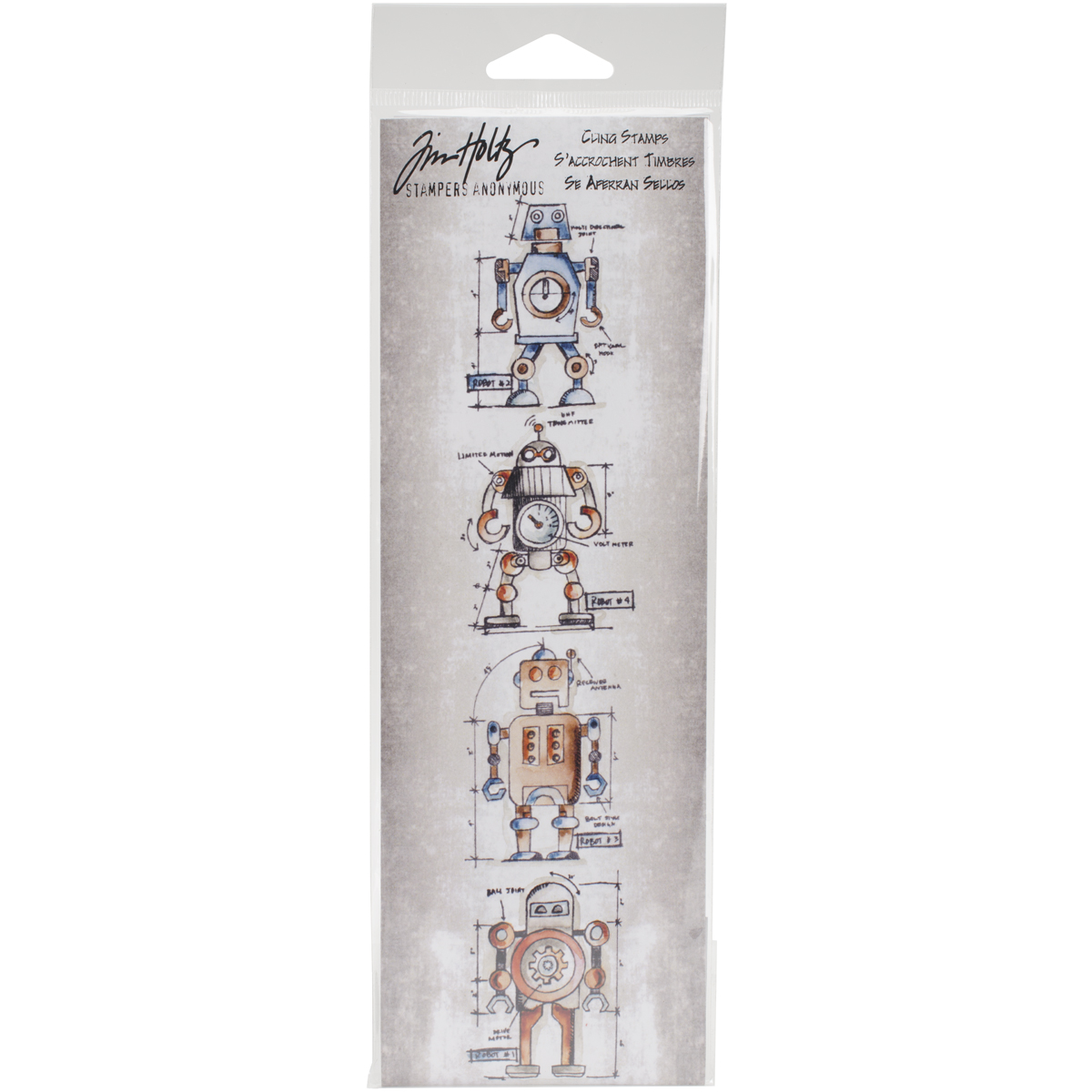 Bild von Robot - Tim Holtz Mini Blueprints Strip Cling Stamps 