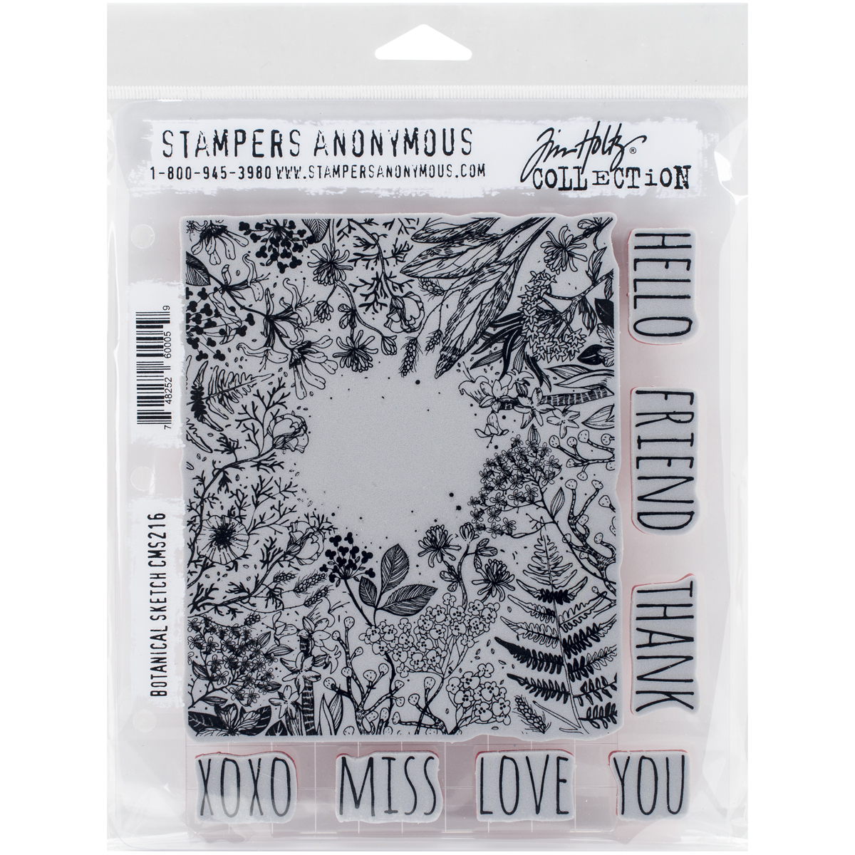 Bild von Tim Holtz Cling Stamps 7"X8.5"-Botanical Sketch