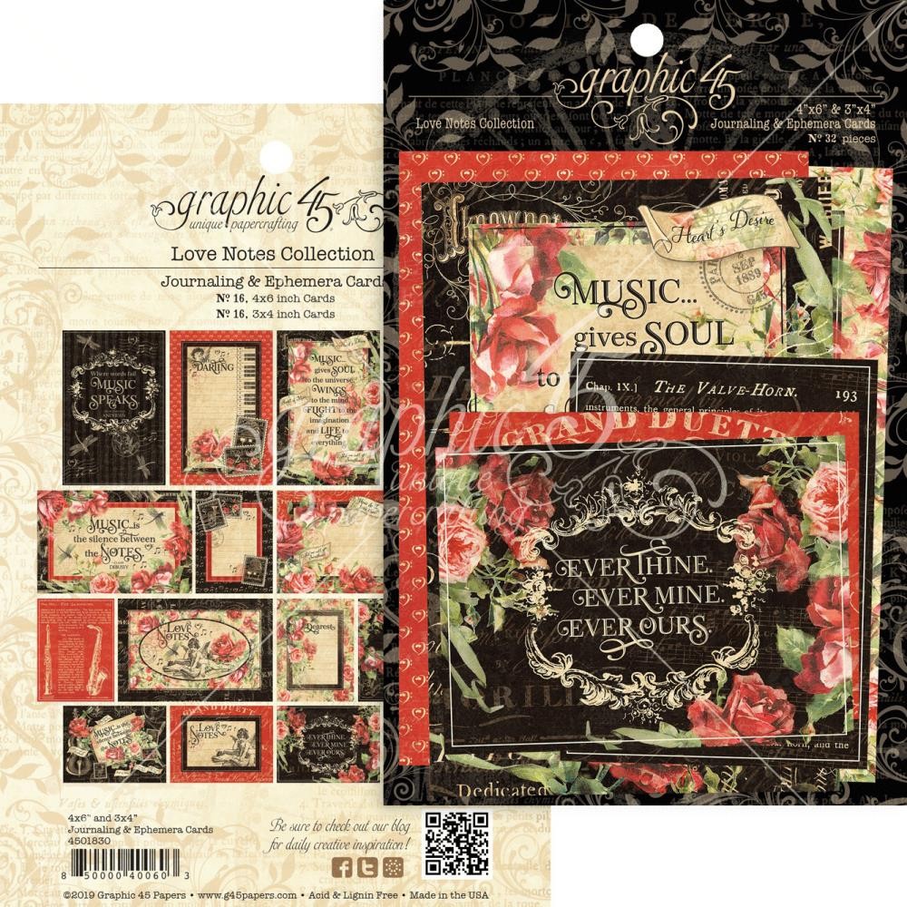 Bild von Graphic45 Journaling & Ephemera Cards - Love Notes