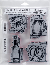 Bild von Tim Holtz Cling Stamps 7"X8.5"-Beer Blueprint
