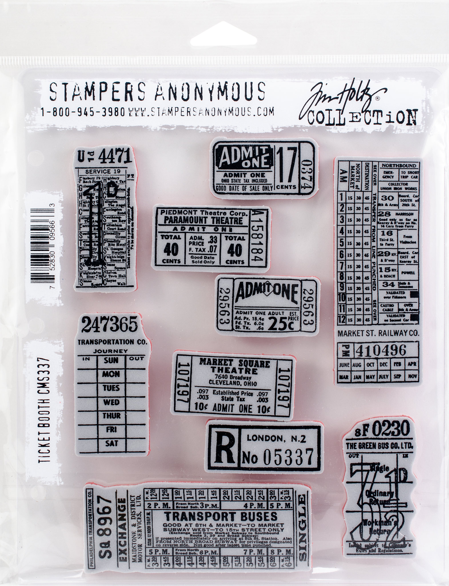 Bild von Tim Holtz Cling Stamps 7"X8.5"-Ticket Booth