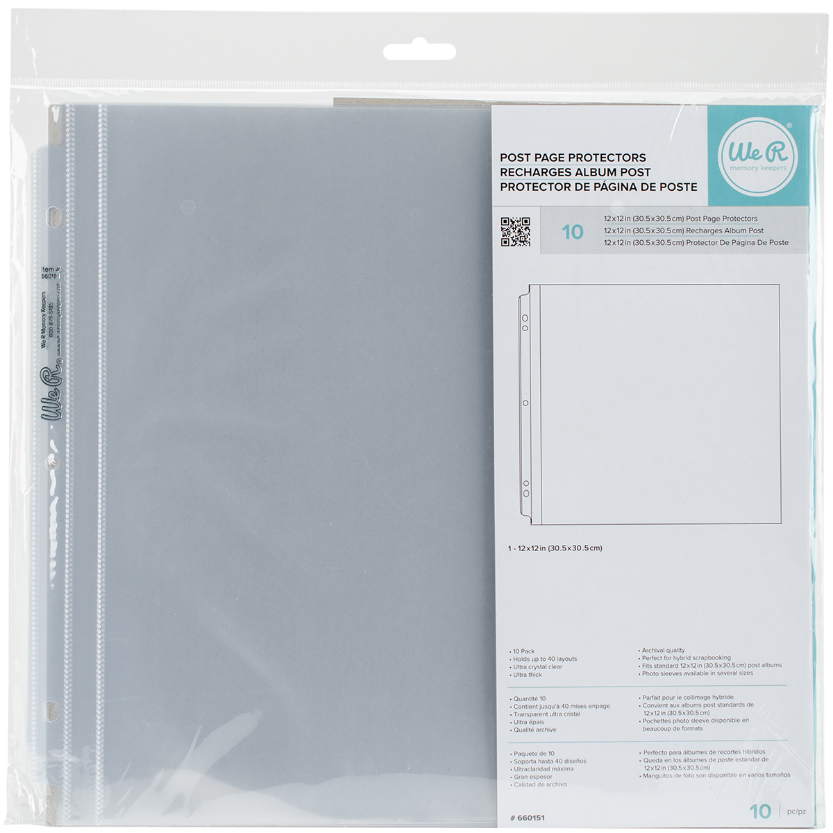 Bild von We R Post Bound Photo Sleeves 12"X12" 10/Pkg-Full Page