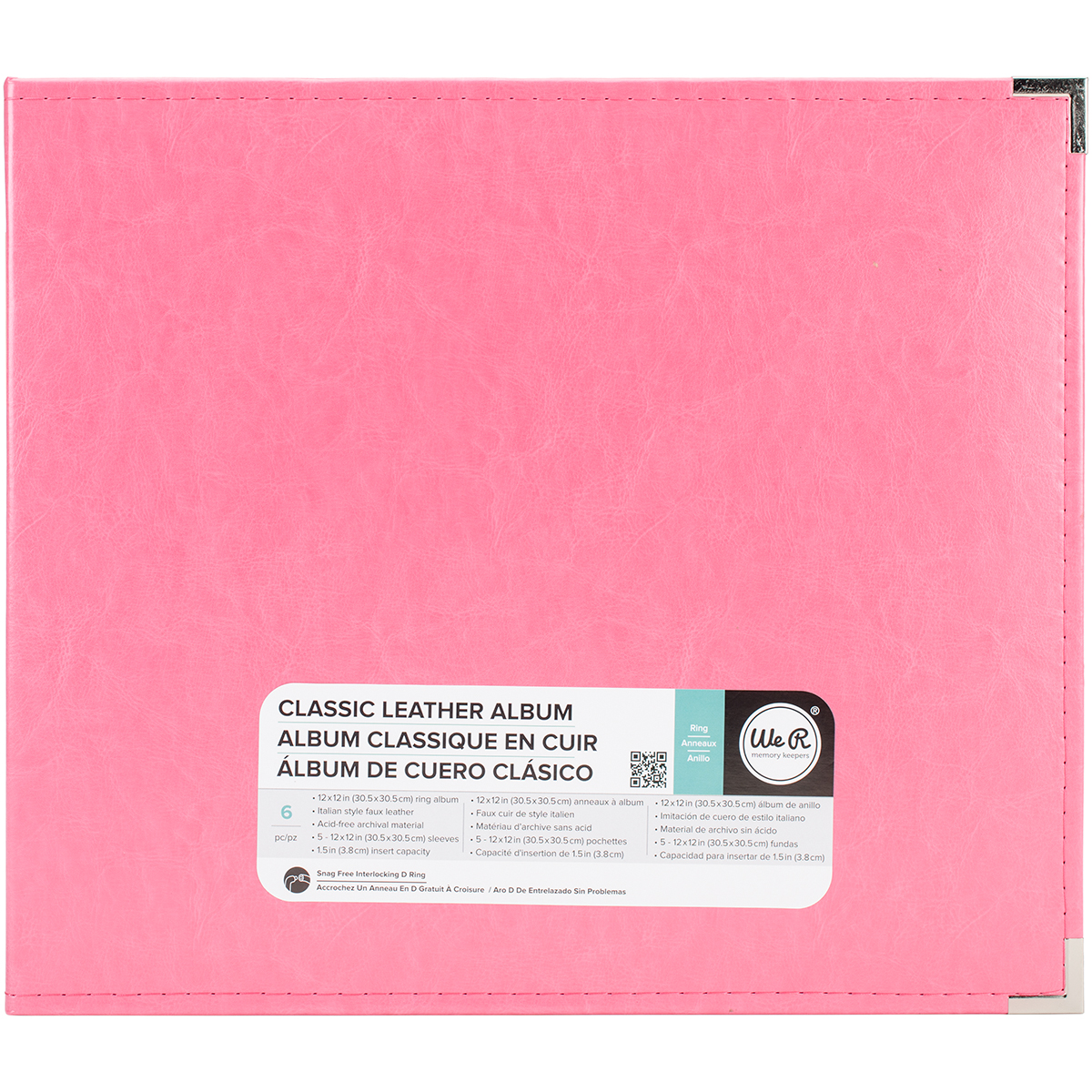 Bild von We R Classic Leather D-Ring Album 12"X12"-Strawberry