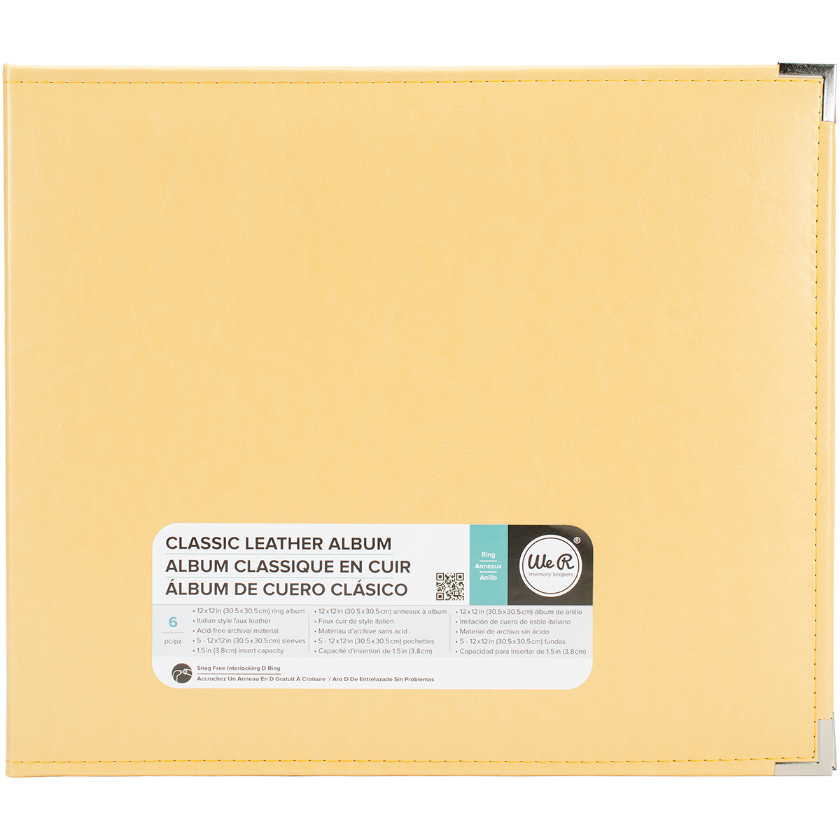 Bild von We R Classic Leather D-Ring Album 12"X12"-Buttercup