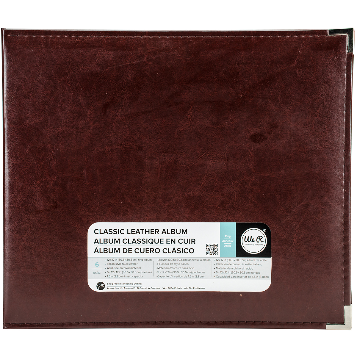 Bild von We R Classic Leather D-Ring Album 12"X12"-Cinnamon