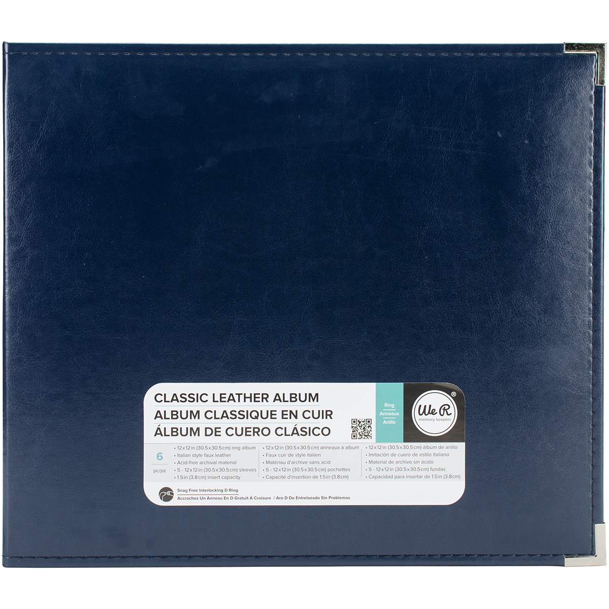 Bild von We R Classic Leather D-Ring Album 12"X12"-Navy