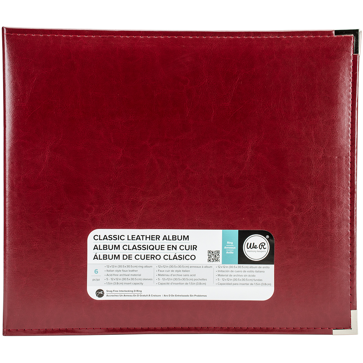 Bild von We R Classic Leather D-Ring Album 12"X12"-Wine