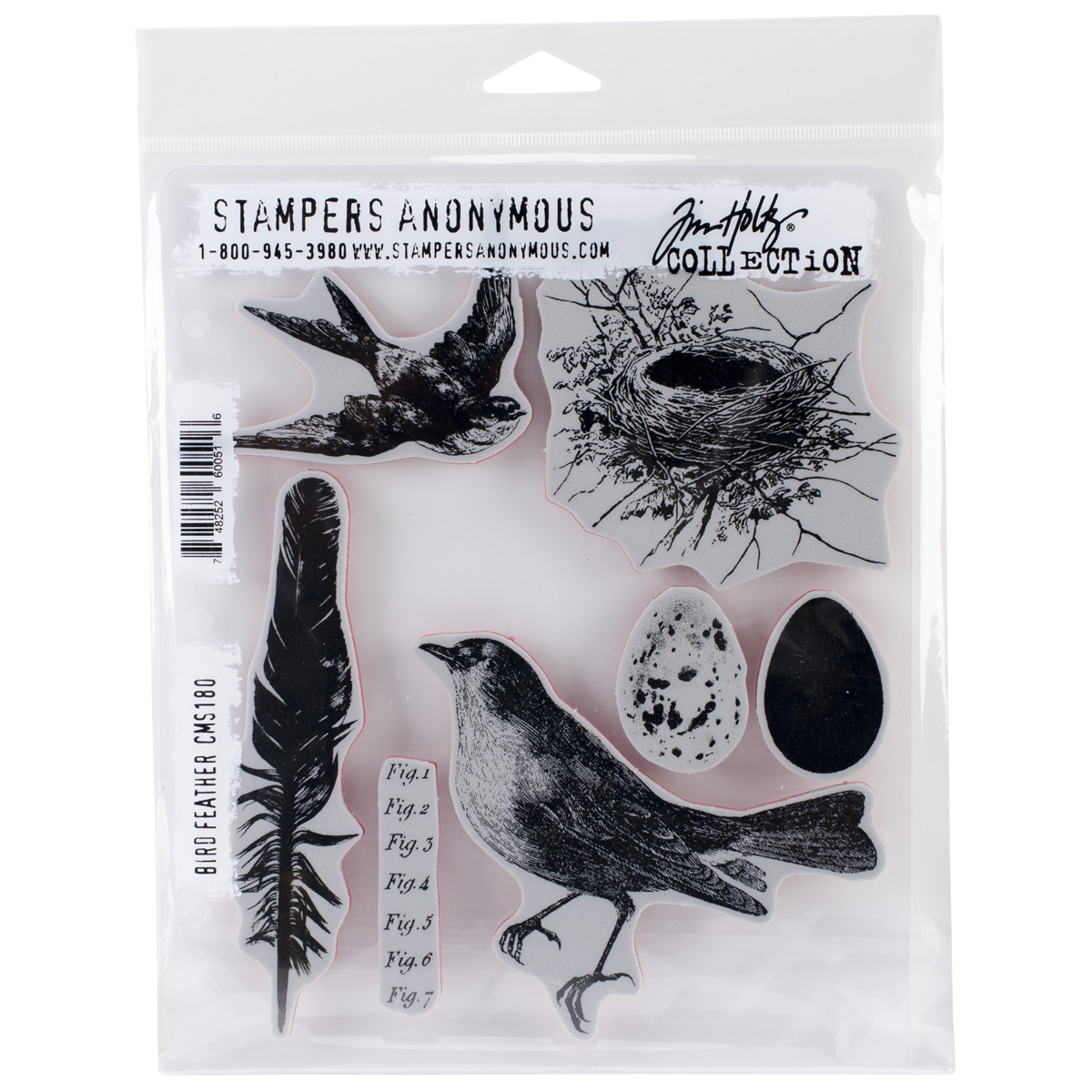 Bild von Tim Holtz Cling Stamps 7"X8.5"-Bird Feather