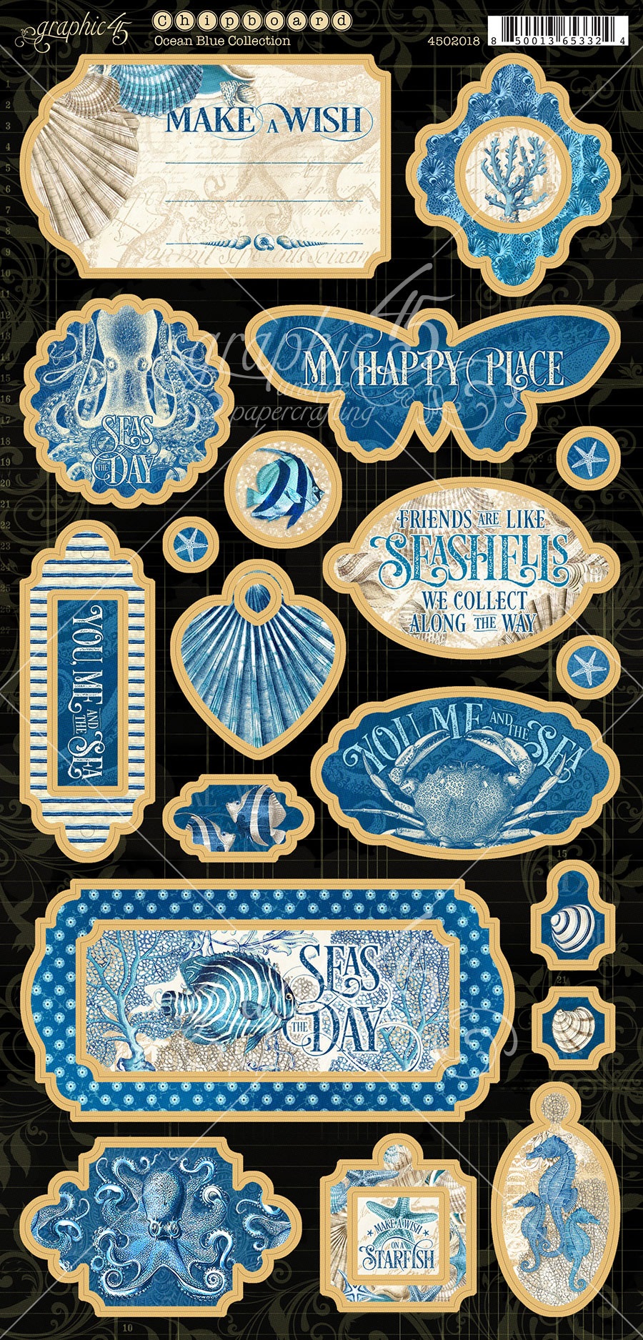 Bild von Graphic45 - Ocean Blue - Chipboard