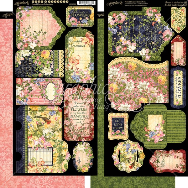 Bild von Graphhic45 - Floral Shoppe Collection - Tags & Pockets