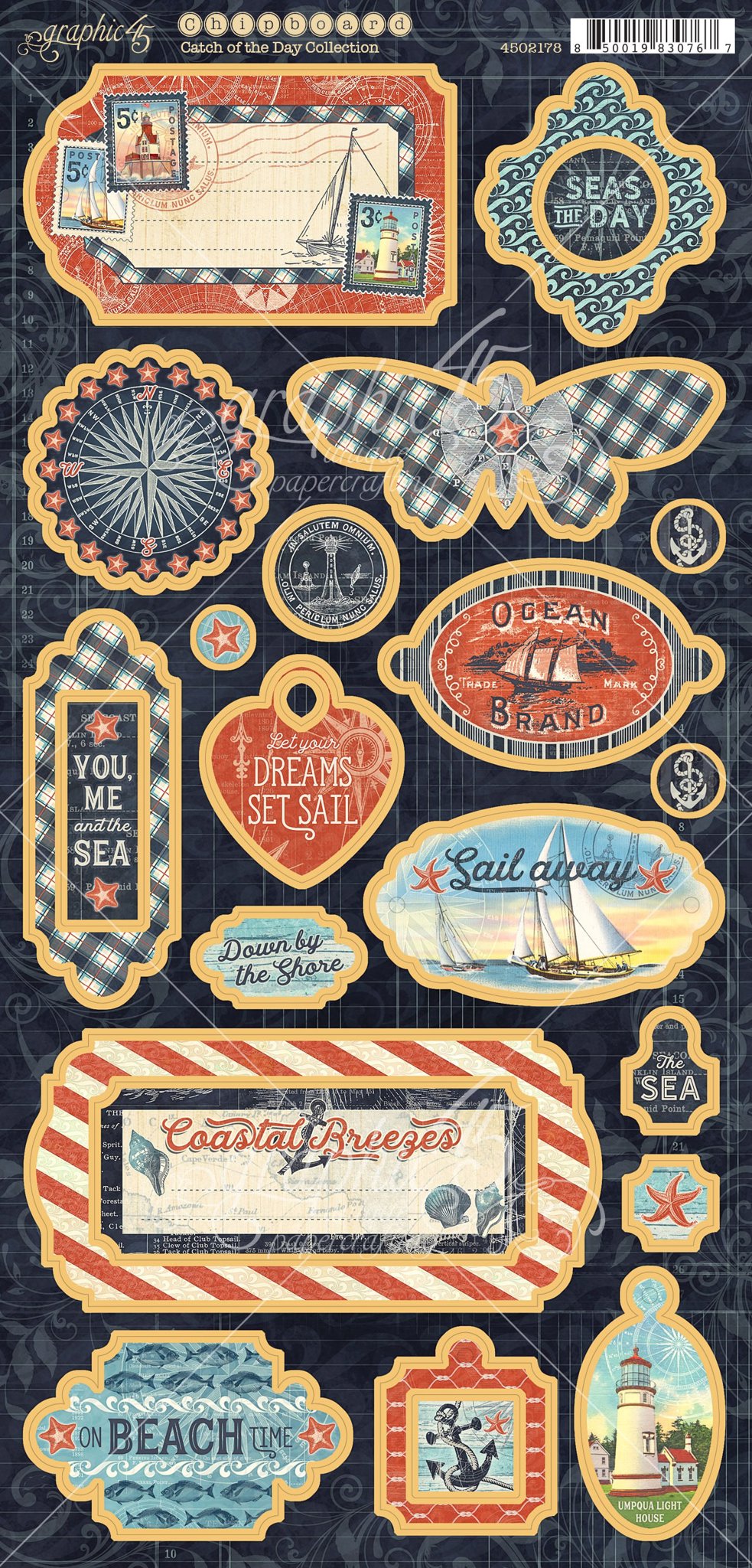 Bild von Graphic45 -Catch of the Day Collection - Chipboard