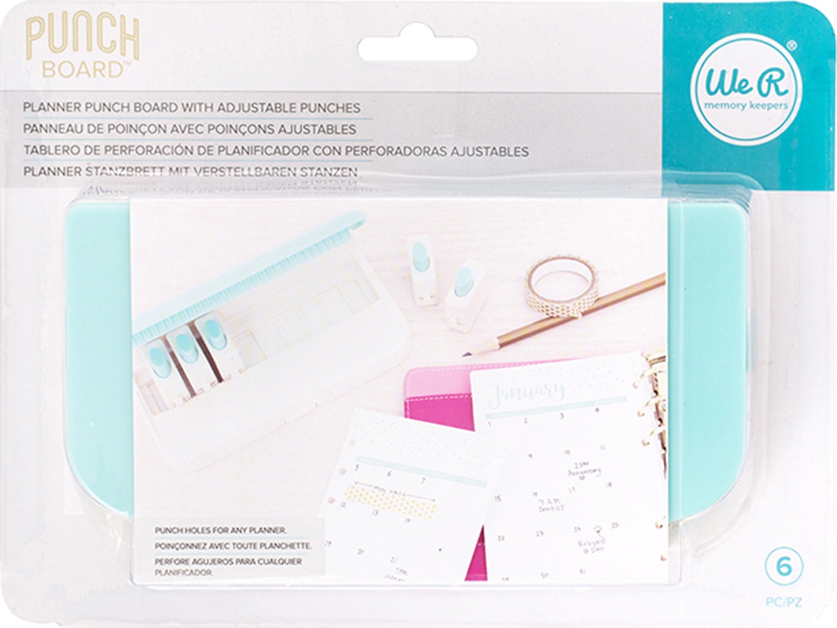 Bild von We R Planner Punch Board W/Standard Hole Punches 6/Pkg-