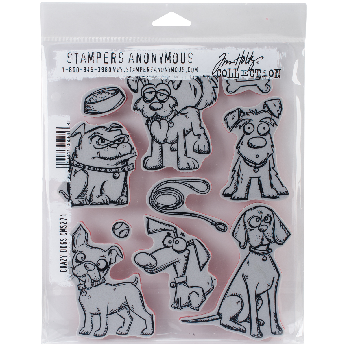 Bild von Tim Holtz Cling Stamps 7"X8.5"-Crazy Dogs