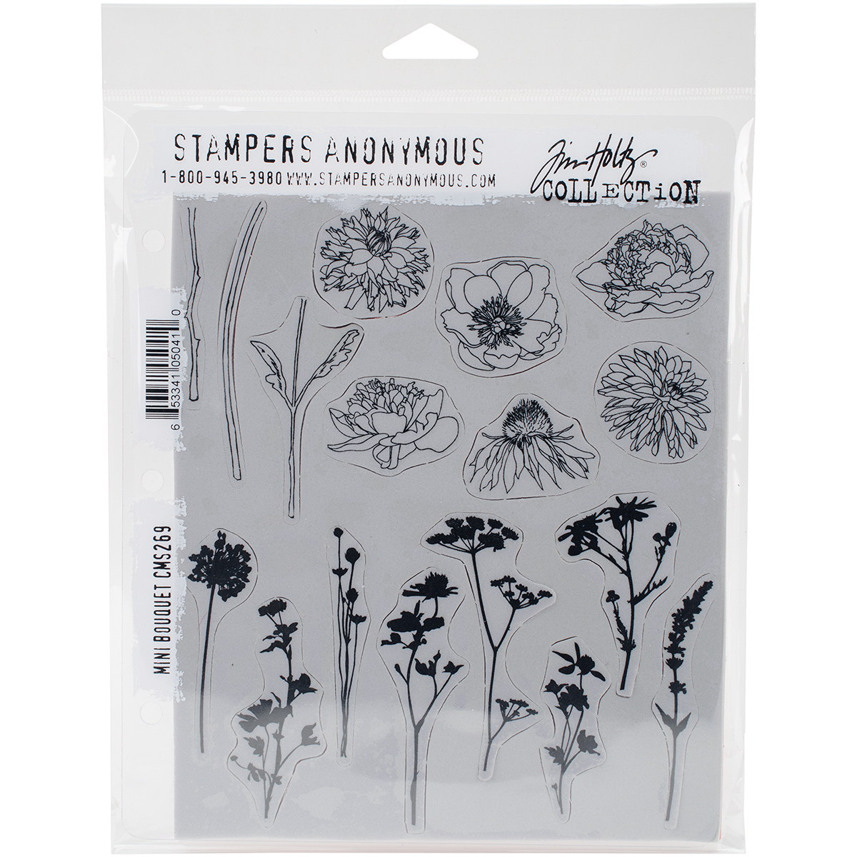 Bild von Tim Holtz Cling Stamps 7"X8.5"-Mini Bouquet