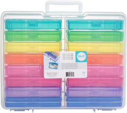 Bild von We R Craft & Photo Translucent Plastic Storage-15"X12"X5", W/16 Mini Cases