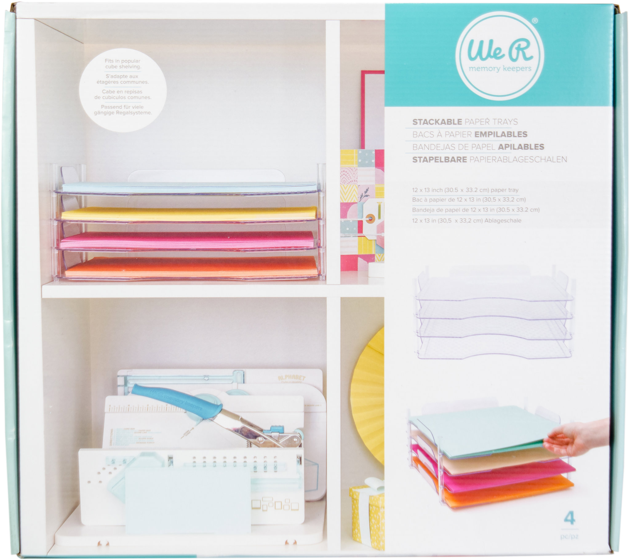 Bild von We R Stackable Acrylic Paper Trays (Retail Packaged) 4/Pkg-Clear 12"X12"