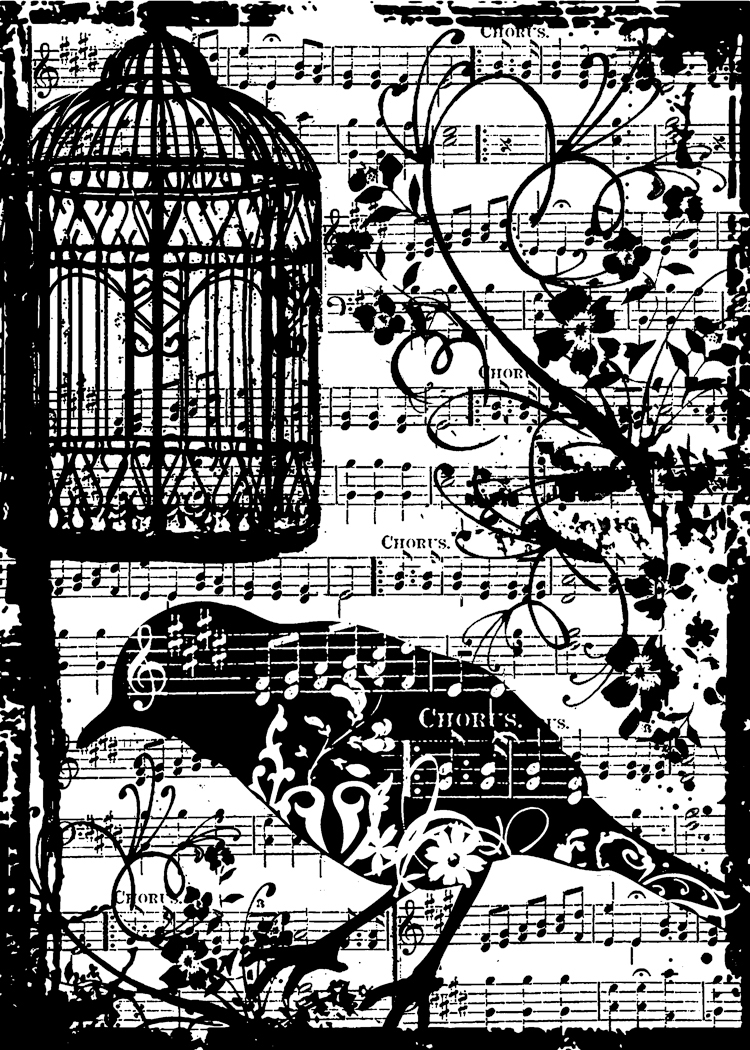 Bild von Tim Holtz Cling Stamp 2.5"X3.5"-Bird Song