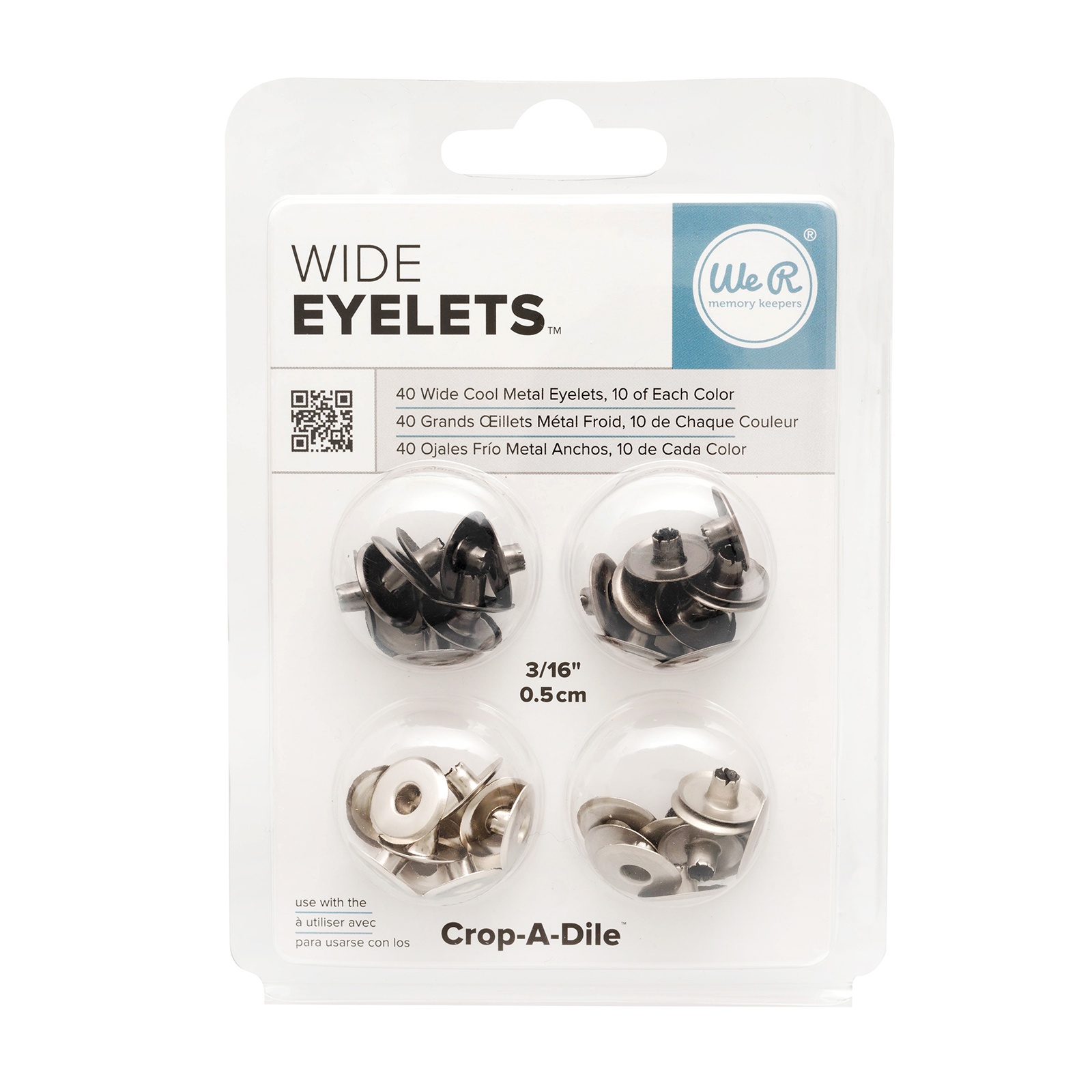 Bild von We R Eyelets Wide 40/Pkg-Cool Metal